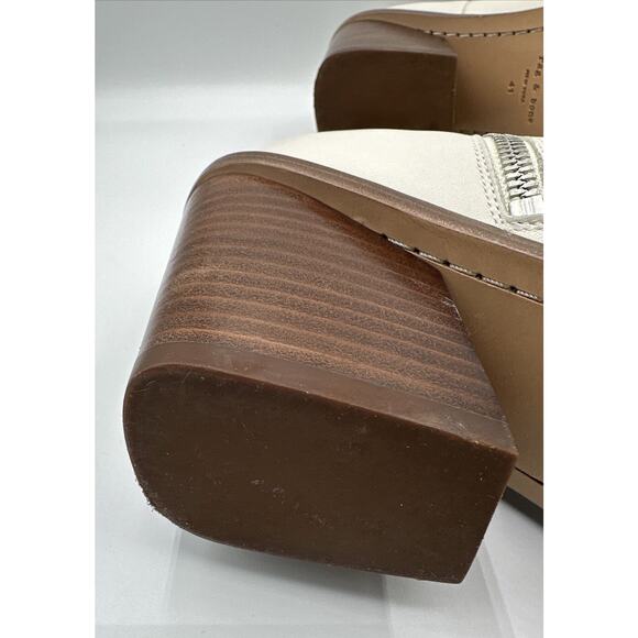 rag & bone NEW YORK Razor Leather Ankle antique white Boots 11 Western 19-01 - Picture 4 of 16